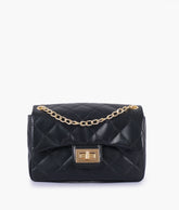 Black quilted mini bag with chain